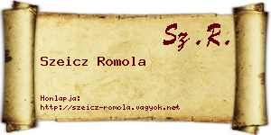 Szeicz Romola névjegykártya